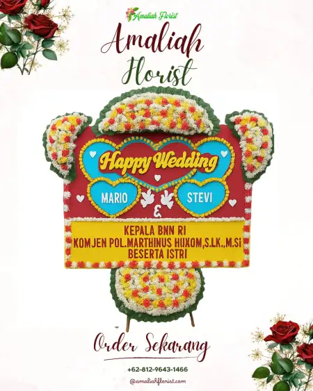 Papan Bunga Pernikahan Naga Pita